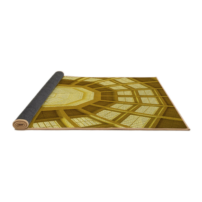 Thickness of Patterned Golden Brown Yellow Rug, pat671yw