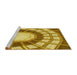 Sideview of Machine Washable Transitional Golden Brown Yellow Rug, wshpat671yw