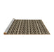 Sideview of Machine Washable Transitional Midnight Gray Rug, wshpat672brn