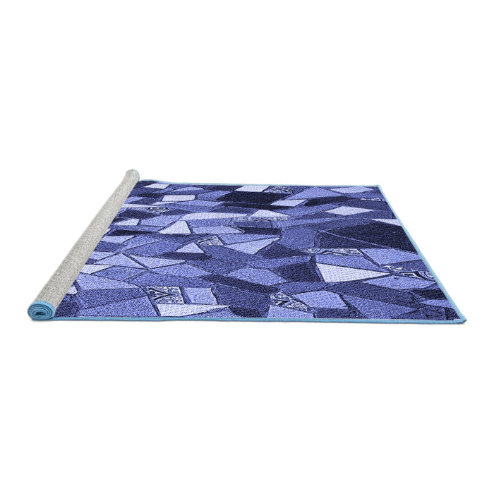 Sideview of Machine Washable Transitional Sky Blue Rug, wshpat674blu