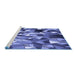 Sideview of Machine Washable Transitional Sky Blue Rug, wshpat674blu