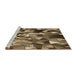 Sideview of Machine Washable Transitional Metallic Gold Rug, wshpat674brn