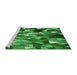 Sideview of Machine Washable Transitional Deep Emerald Green Rug, wshpat674grn