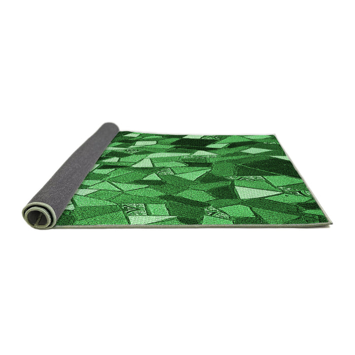 Thickness of Patterned Deep Emerald Green Rug, pat674grn