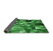 Thickness of Patterned Deep Emerald Green Rug, pat674grn