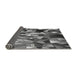 Thickness of Patterned Dark Gray Black Rug, pat674gry