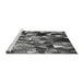 Sideview of Machine Washable Transitional Dark Gray Black Rug, wshpat674gry