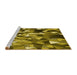 Sideview of Machine Washable Transitional Yellow Rug, wshpat674yw