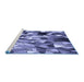 Sideview of Machine Washable Transitional Blue Rug, wshpat675blu