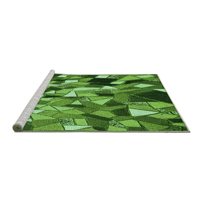 Sideview of Machine Washable Transitional Deep Emerald Green Rug, wshpat675grn