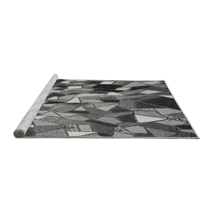 Sideview of Machine Washable Transitional Dark Gray Rug, wshpat675gry