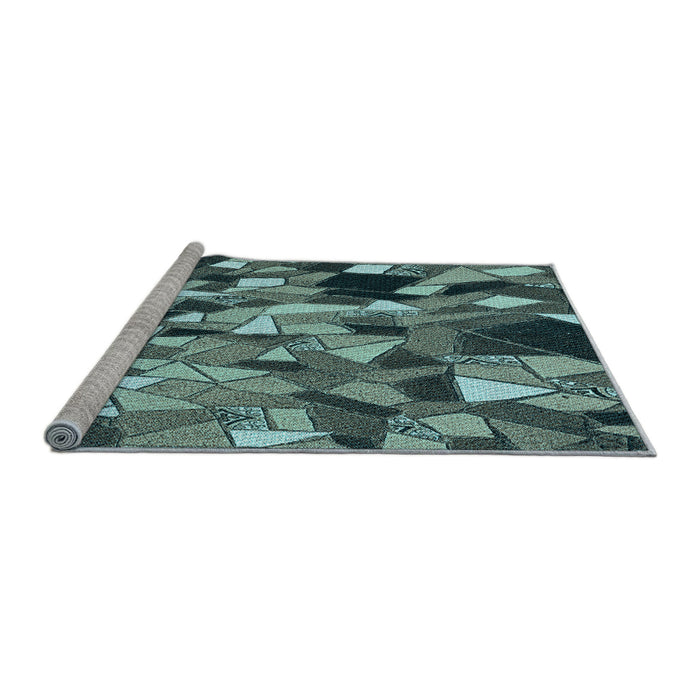 Sideview of Machine Washable Transitional Charcoal Blue Rug, wshpat675lblu