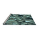 Sideview of Machine Washable Transitional Charcoal Blue Rug, wshpat675lblu