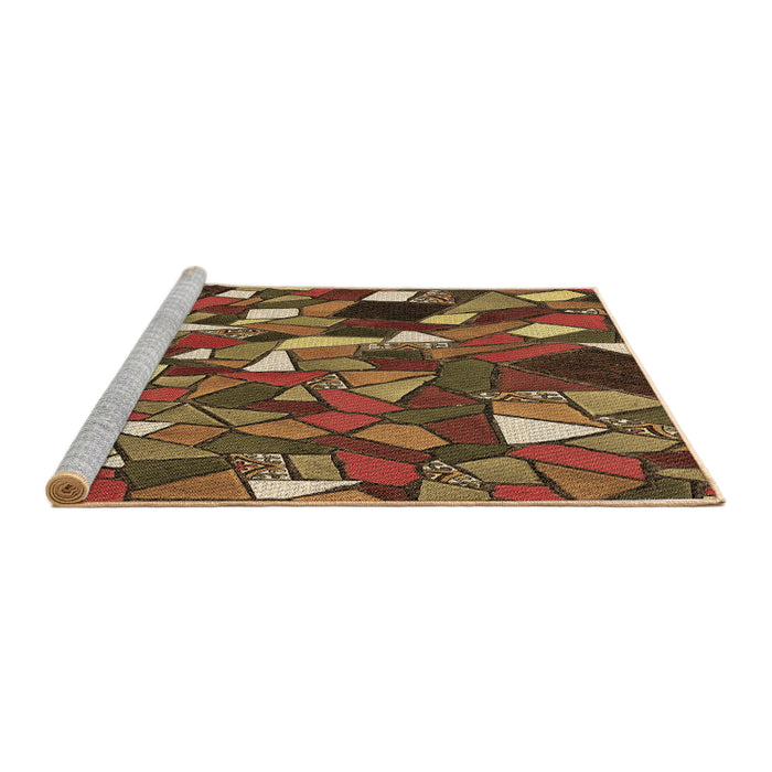 Sideview of Machine Washable Transitional Cinnamon Brown Rug, wshpat676brn