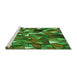 Sideview of Machine Washable Transitional Dark Forest Green Rug, wshpat676grn