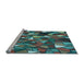 Sideview of Machine Washable Transitional Black Rug, wshpat676lblu