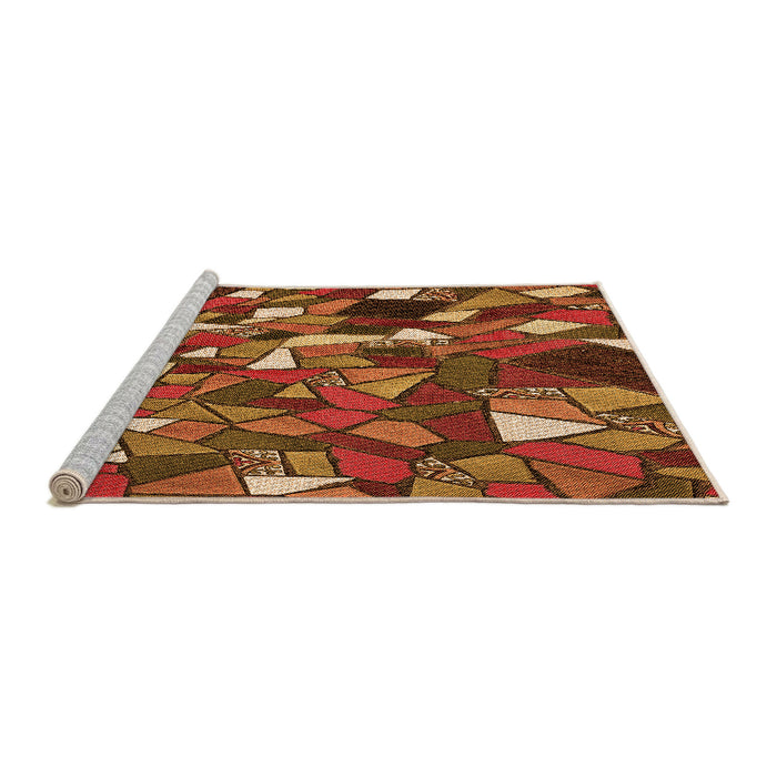 Sideview of Machine Washable Transitional Orange Rug, wshpat676org