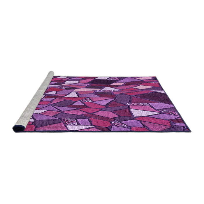 Sideview of Machine Washable Transitional Dark Magenta Purple Rug, wshpat676pur