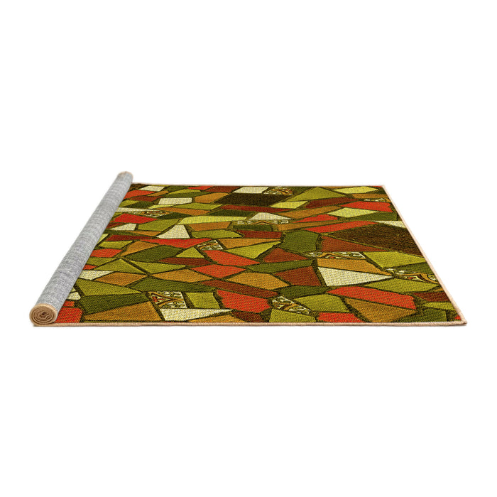 Sideview of Machine Washable Transitional Saffron Red Rug, wshpat676yw