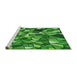 Sideview of Machine Washable Transitional Green Rug, wshpat677grn