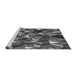 Sideview of Machine Washable Transitional Dark Gray Black Rug, wshpat677gry