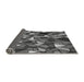 Thickness of Patterned Dark Gray Black Rug, pat677gry