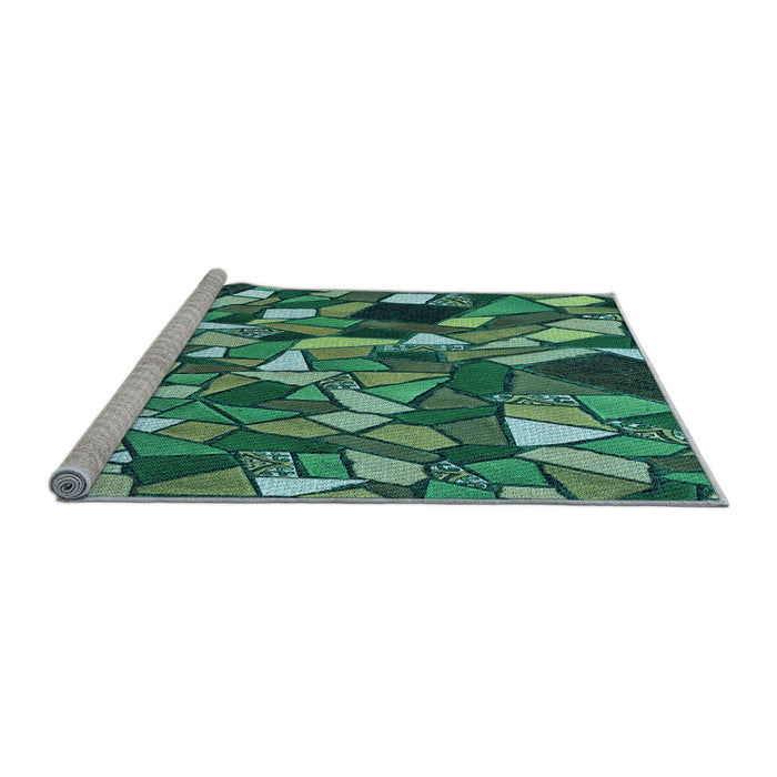Sideview of Machine Washable Transitional Emerald Green Rug, wshpat677lblu