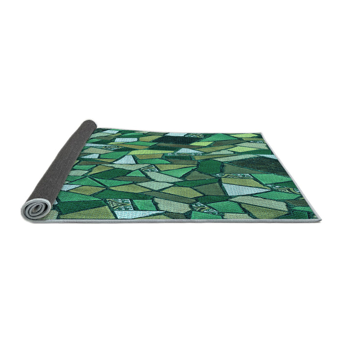 Thickness of Patterned Emerald Green Rug, pat677lblu