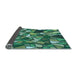 Thickness of Patterned Emerald Green Rug, pat677lblu