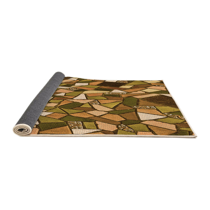 Thickness of Patterned Dark Bronze Brown Rug, pat677org