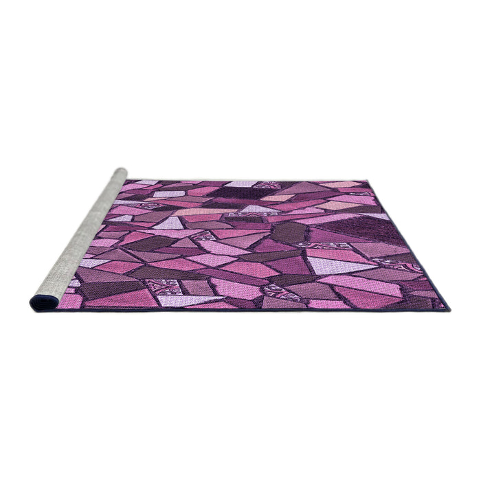 Sideview of Machine Washable Transitional Orchid Purple Rug, wshpat677pur