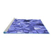 Sideview of Machine Washable Transitional Sky Blue Rug, wshpat678blu