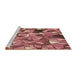 Sideview of Machine Washable Transitional Brown Red Rug, wshpat678brn