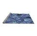 Sideview of Machine Washable Transitional Crystal Blue Rug, wshpat678lblu