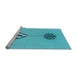 Sideview of Machine Washable Transitional Dark Turquoise Green Rug, wshpat679lblu