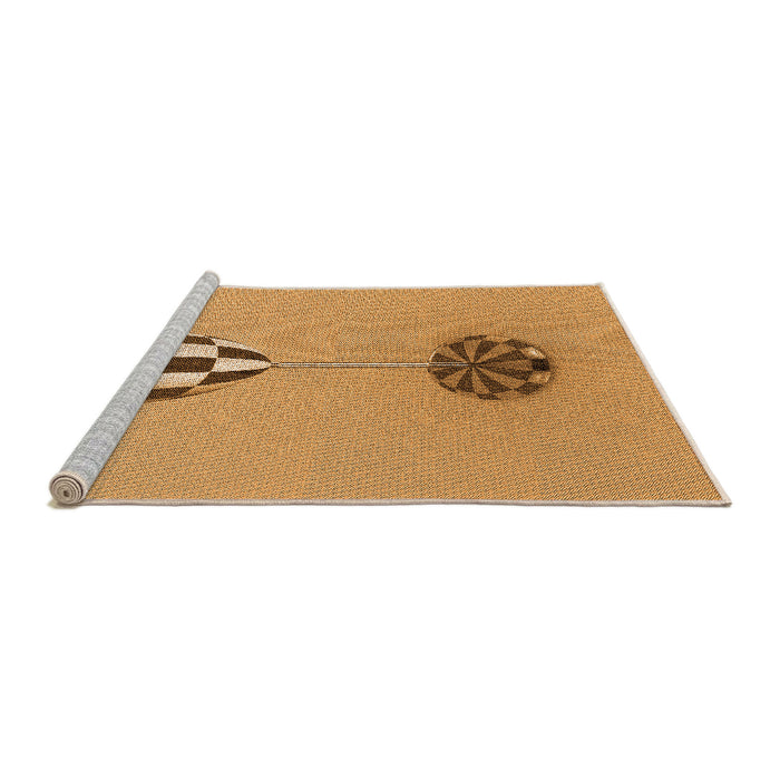 Sideview of Machine Washable Transitional Orange Rug, wshpat679org