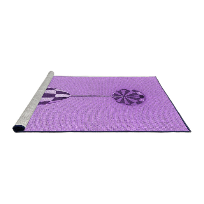 Sideview of Machine Washable Transitional Violet Purple Rug, wshpat679pur