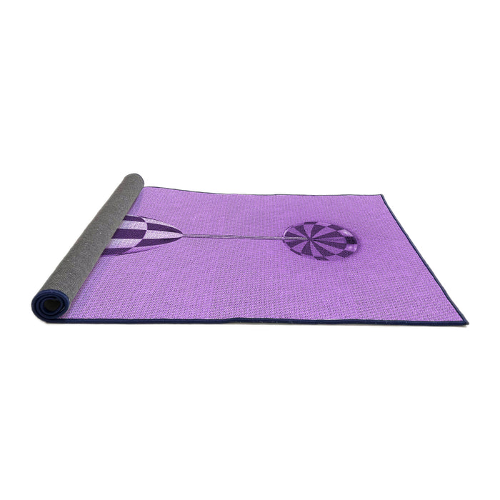 Thickness of Patterned Violet Purple Rug, pat679pur