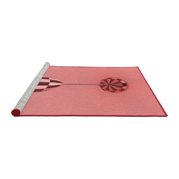 Sideview of Machine Washable Transitional Red Rug, wshpat679rd