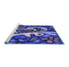 Machine Washable Transitional Medium Slate Blue Rug in a Bedroom, wshpat68blu