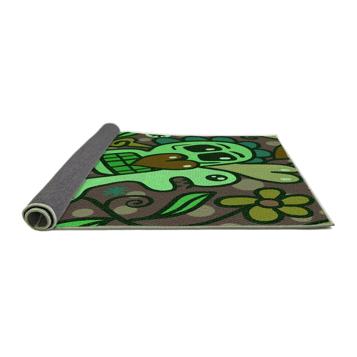 Patterned Dark Forest Green Rug, pat68grn