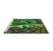 Machine Washable Transitional Dark Forest Green Rug in a Bedroom, wshpat68grn