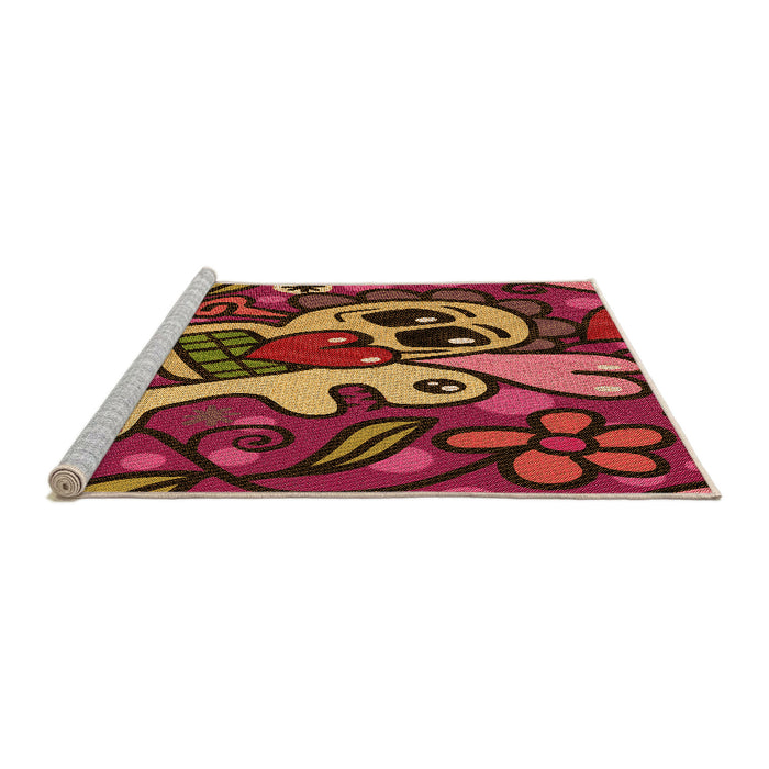 Machine Washable Transitional Red Rug in a Bedroom, wshpat68org