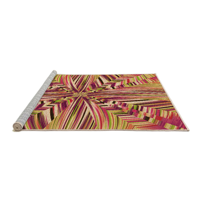 Sideview of Machine Washable Transitional Crimson Red Rug, wshpat680org