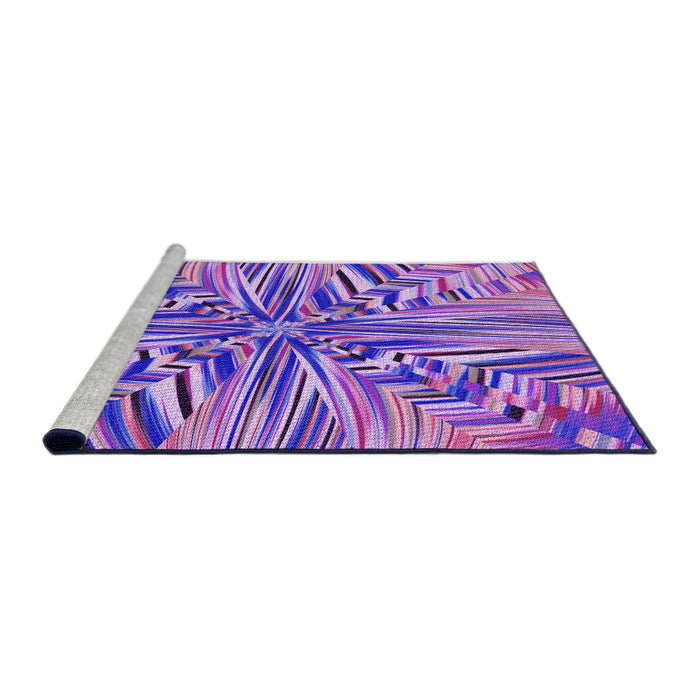 Sideview of Machine Washable Transitional Blue Violet Purple Rug, wshpat680pur