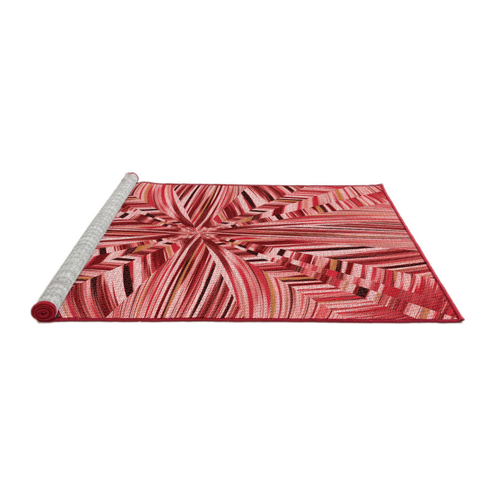 Sideview of Machine Washable Transitional Red Rug, wshpat680rd