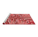 Sideview of Machine Washable Transitional Red Rug, wshpat680rd