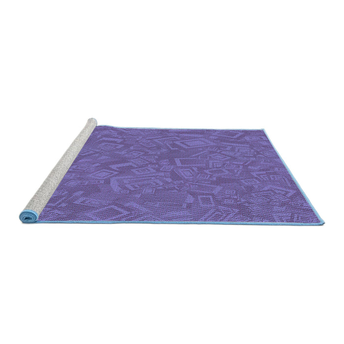 Sideview of Machine Washable Transitional Amethyst Purple Rug, wshpat681blu