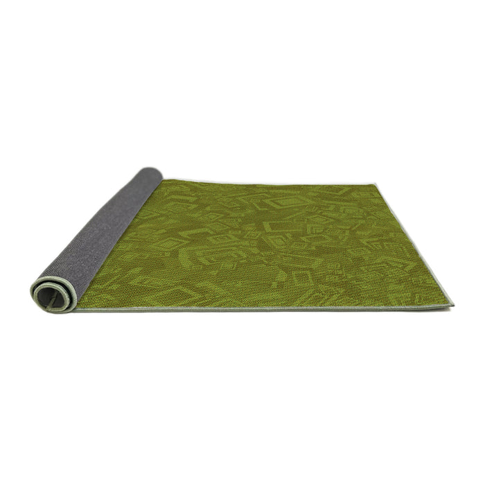Thickness of Patterned Pistachio Green Rug, pat681grn