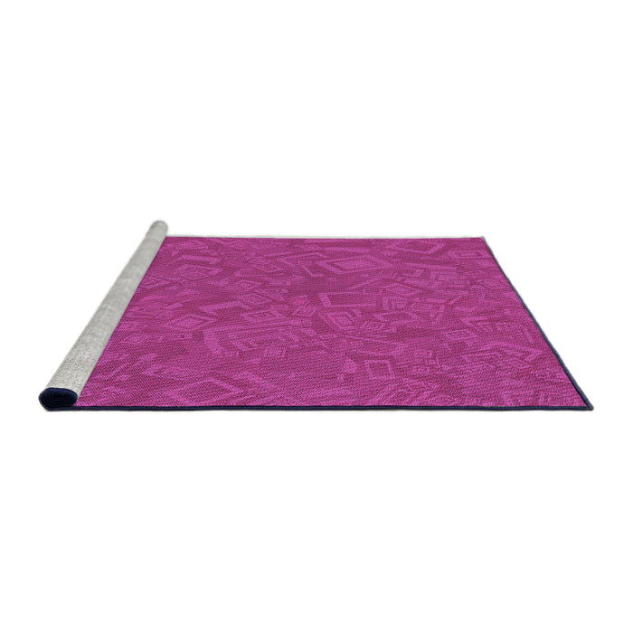 Sideview of Machine Washable Transitional Deep Pink Rug, wshpat681pur